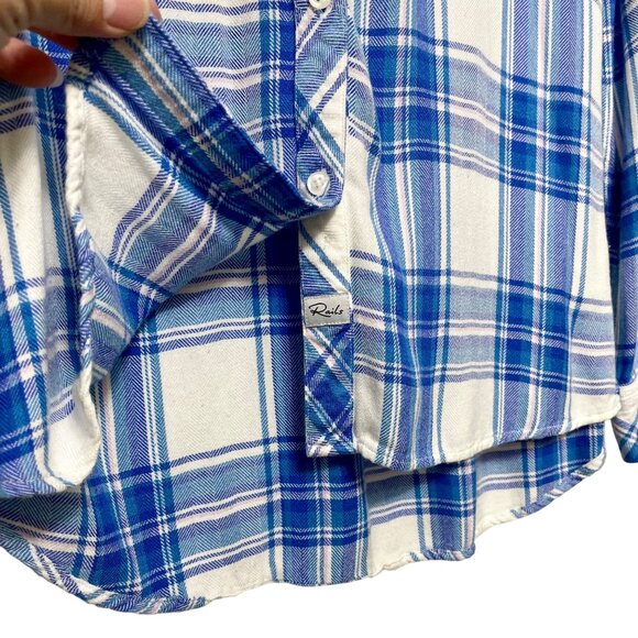 Rails Hunter Button Down Shirt in White/Blue/Lilac Size S - Picture 4 of 8